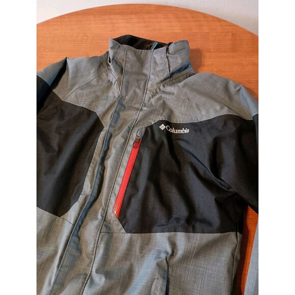 Columbia Tipton Peak Jacket Mens Small Gray Black Omni Heat Shield Waterproof - Picture 5 of 14